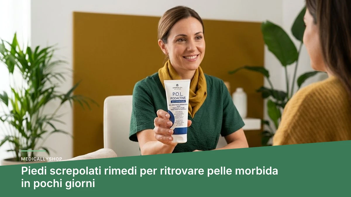 Talloni screpolati a confronto con pelle morbida dopo trattamento con crema urea