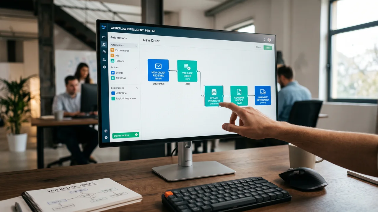 Implementazione workflow intelligente in una PMI italiana senza team IT con automazione AI su misura