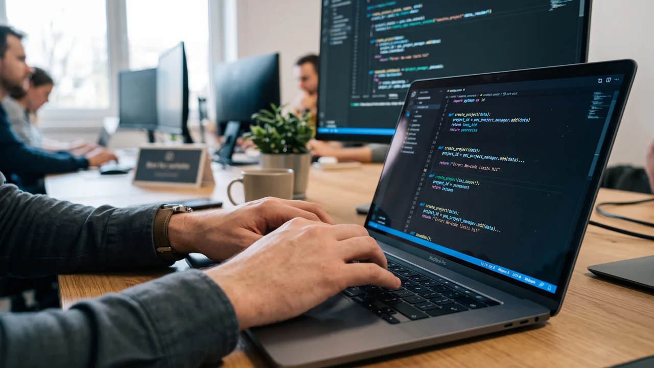 Grafico che mostra il costo totale di ownership del no-code rispetto al codice puro nel tempo per una PMI italiana