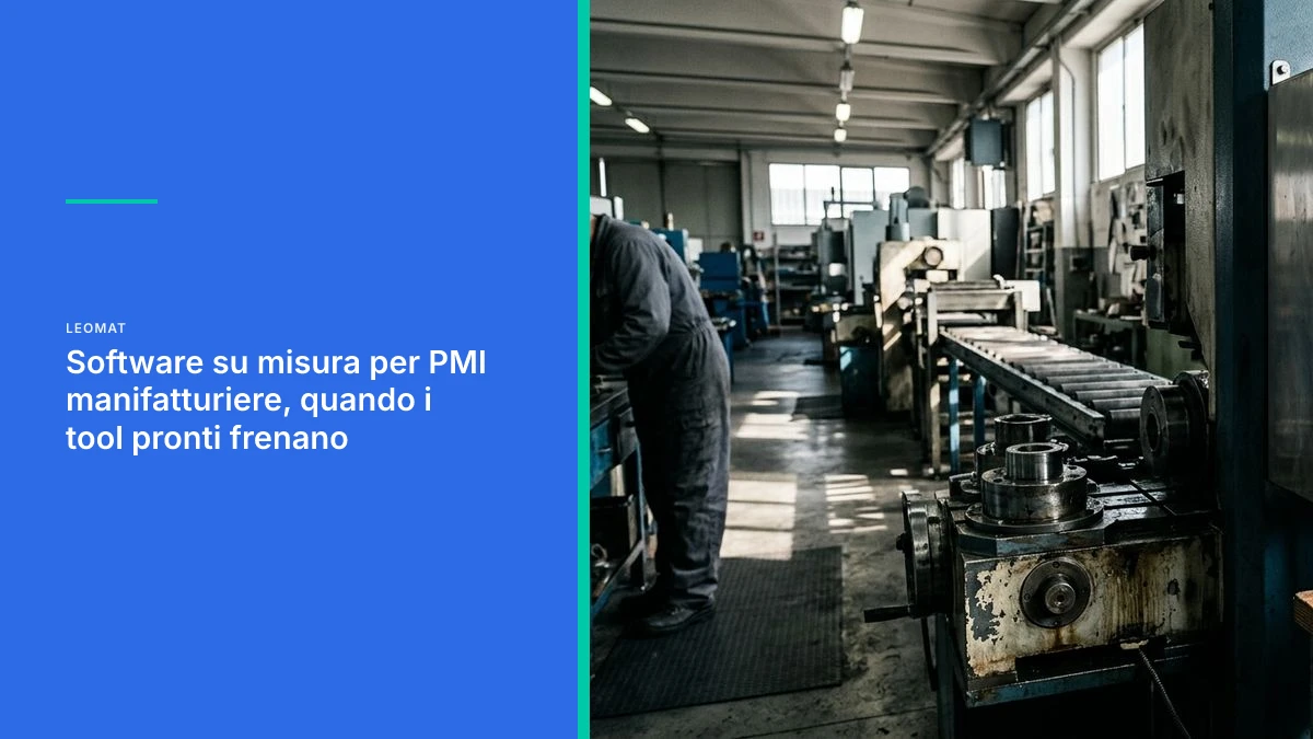 Software su misura per PMI manifatturiere, quando i tool pronti frenano