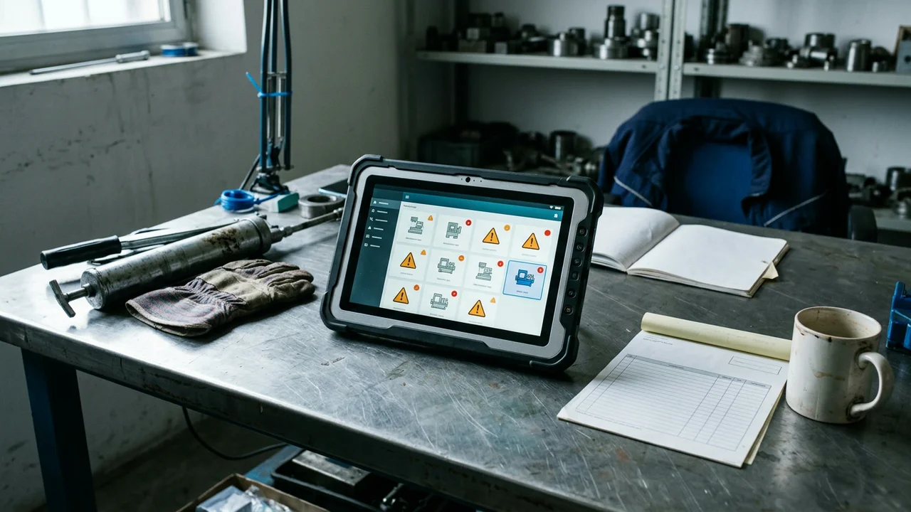 Scheduled maintenance software dashboard with automatic alerts for SMEs