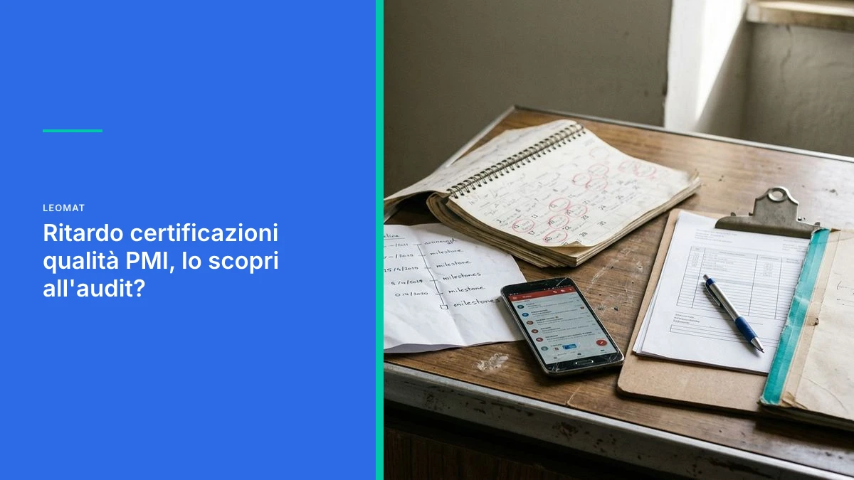Ritardo nelle certificazioni di qualità: lo scopri all'audit?